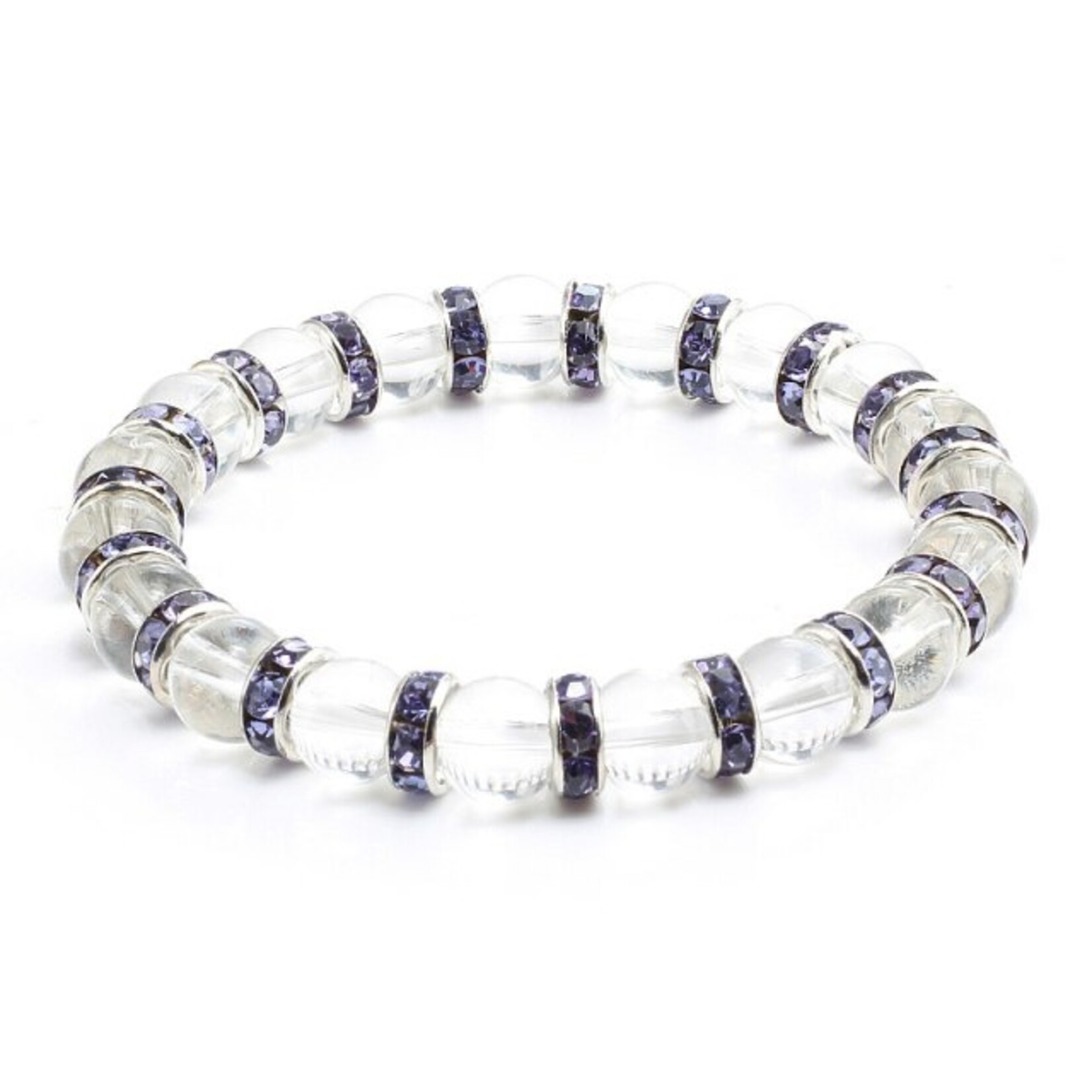 Nenzi Natuursteen grijze kraal 8mm  tussenschakel goud blaw 17 cm