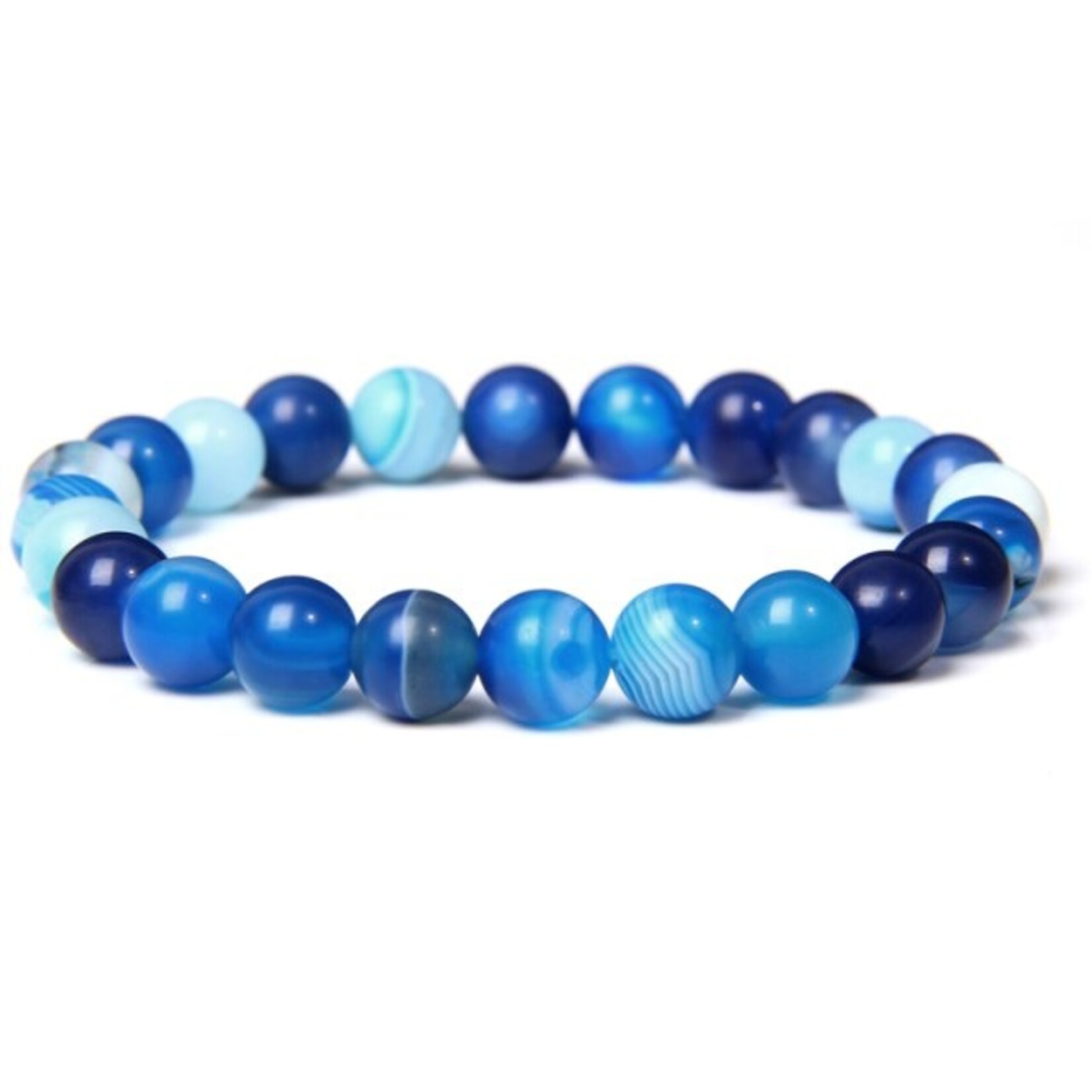 Nenzi Rekarmband 7 shakra kralen olifant blue  8 mm  verstelbare armband