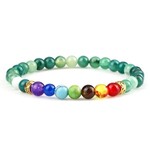 Nenzi 7 shakra 24 kralen green agate  6 mm