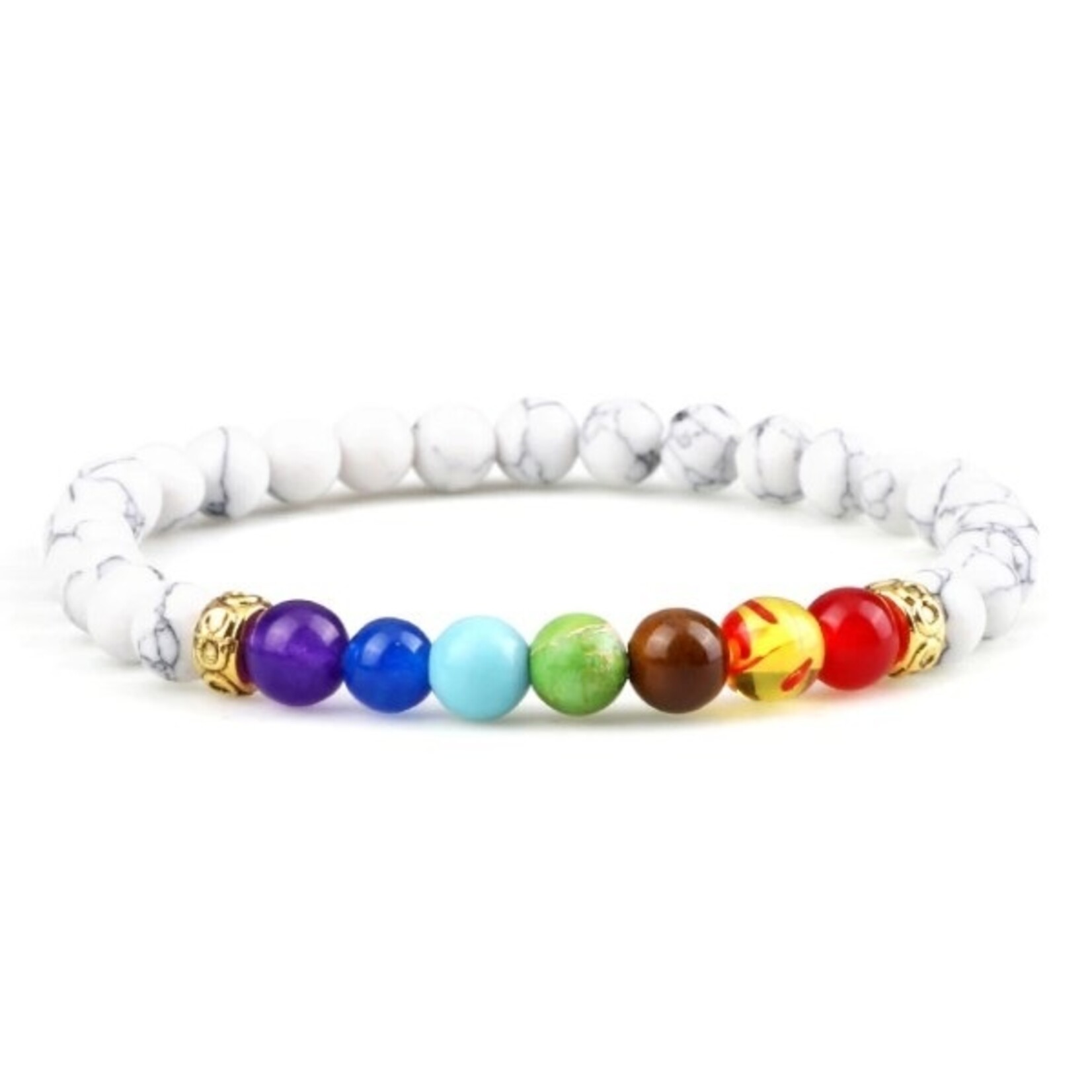 Nenzi Rekarmband  7 shakra 24 green agate kralen  van 6 mm