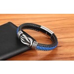 Nenzi Leren armband 12 mm rvs 21 cm