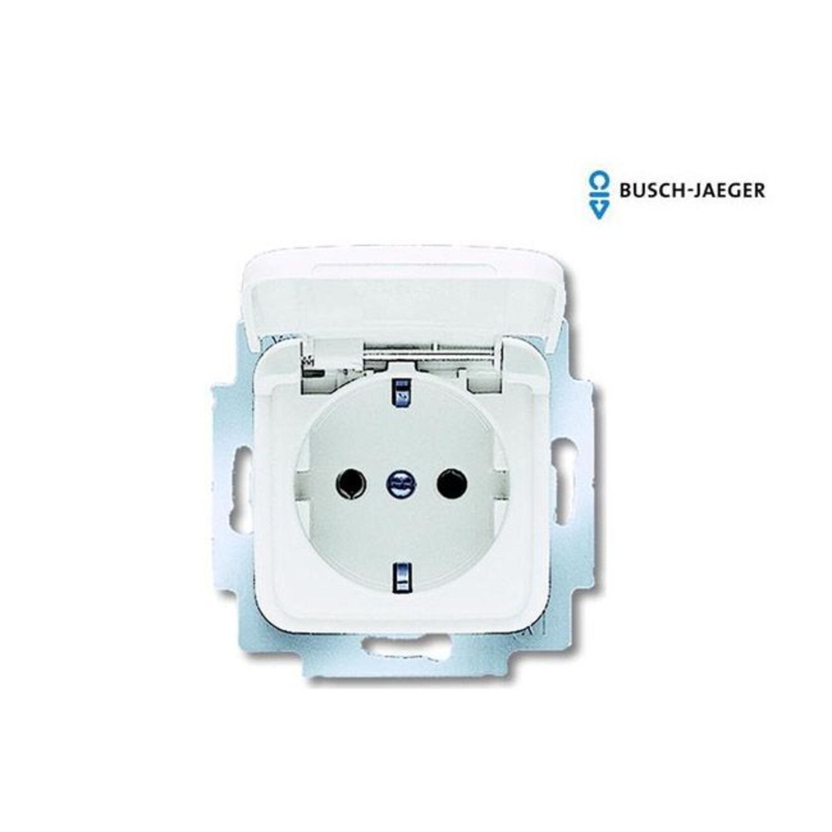 Busch-Jaeger Wandcontactdoos alpin wit - klapdeksel