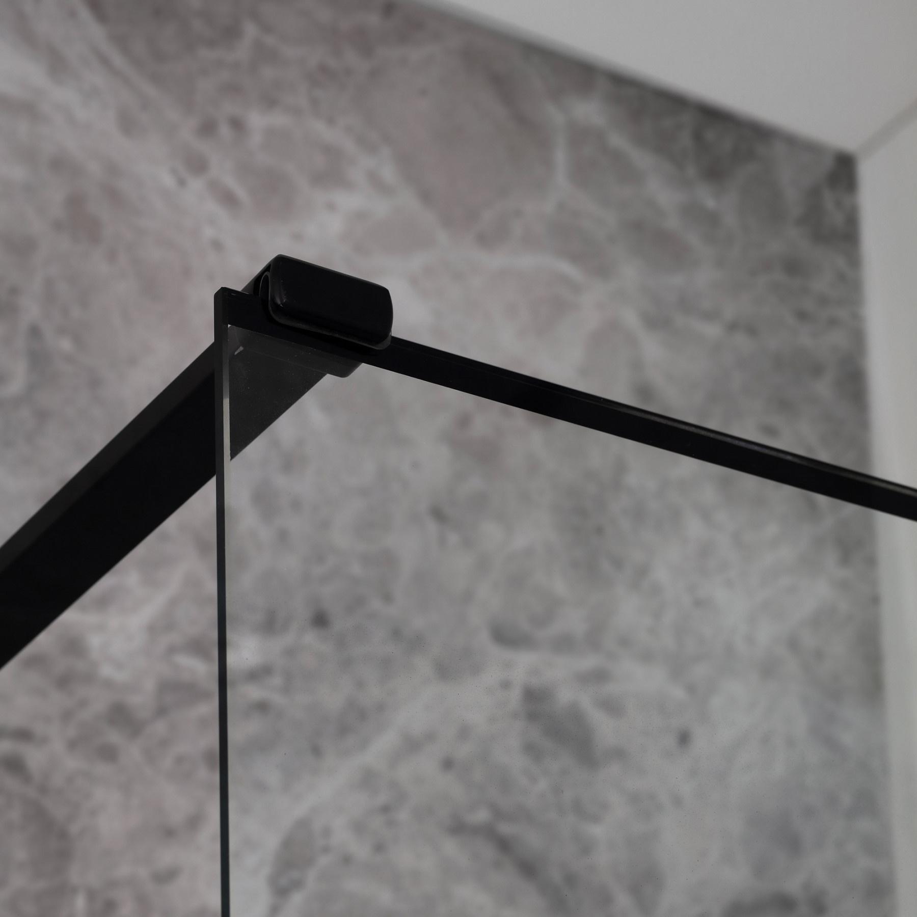 Oslo Solo douchewand zwart 110 cm Links - Walk-in douche