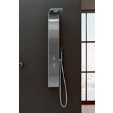 Manhattan douchezuil in geborsteld RVS met ingebouwde thermostaatkraan