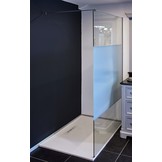 Firenze Solo douchewand 8mm met matte middenstrook 100 cm - 8 mm glas