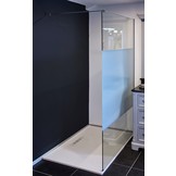 Firenze Solo douchewand 8mm met matte middenstrook 140 cm - 8 mm glas