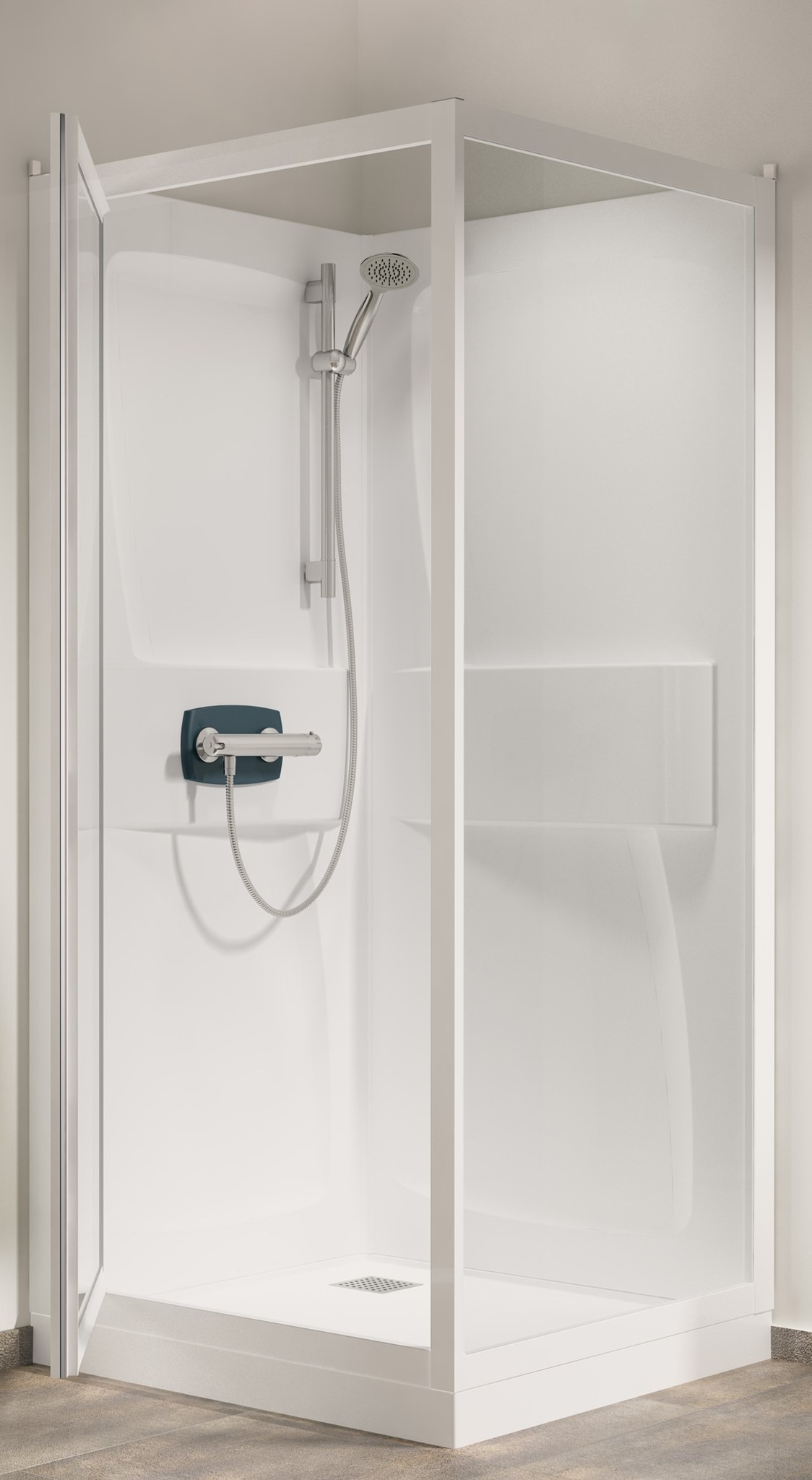 Primus douchecabine 80x80 cm draaideur versie hoog - douchebak 18 cm