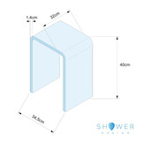 Design krukje van transparant plexiglas voor douche en badkamer