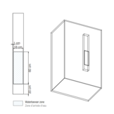 Manhattan douchezuil in geborsteld RVS met ingebouwde thermostaatkraan