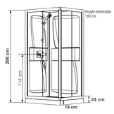 Primus douchecabine 80x80 cm schuifdeur versie hoog - douchebak 18 cm