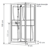 Primus douchecabine 80x80 cm draaideur versie laag - douchebak 9 cm