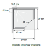 Primus douchecabine 90x90 cm schuifdeur versie hoog - douchebak 18 cm