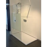 Firenze Solo douchewand 8mm met matte middenstrook 140 cm - 8 mm glas
