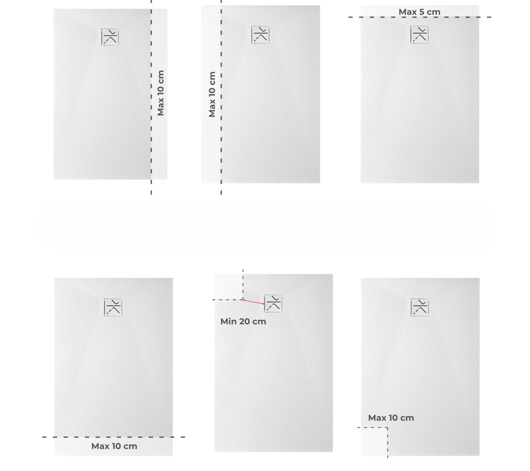 Florida douchebak SMC 120x90 cm - Wit