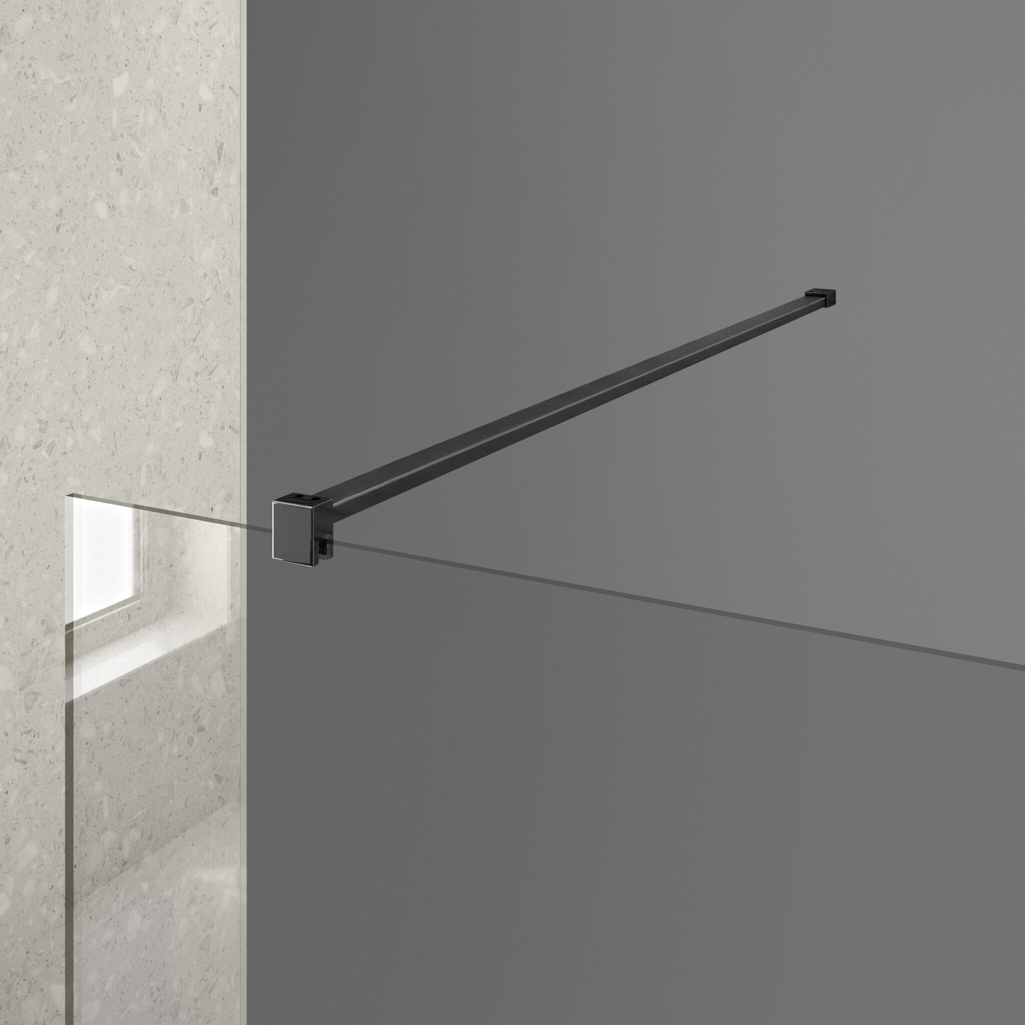 Alicante 6mm Solo douchewand 90 cm - 6mm glas - zwart profiel