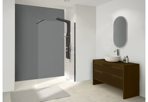 Alicante 6mm Solo douchewand 90 cm - zwart profiel