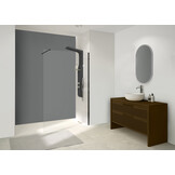 Alicante 6mm Solo douchewand 80 cm - 6mm glas - zwart profiel