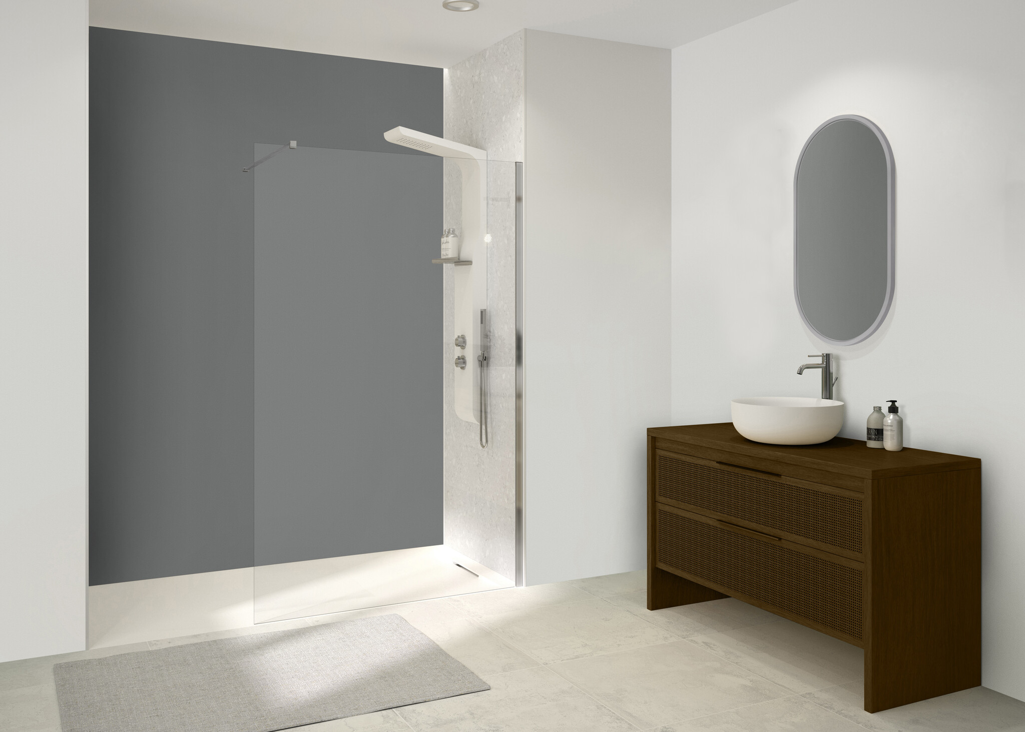 Alicante 6mm Solo douchewand 80 cm - 6mm glas - chroom profiel