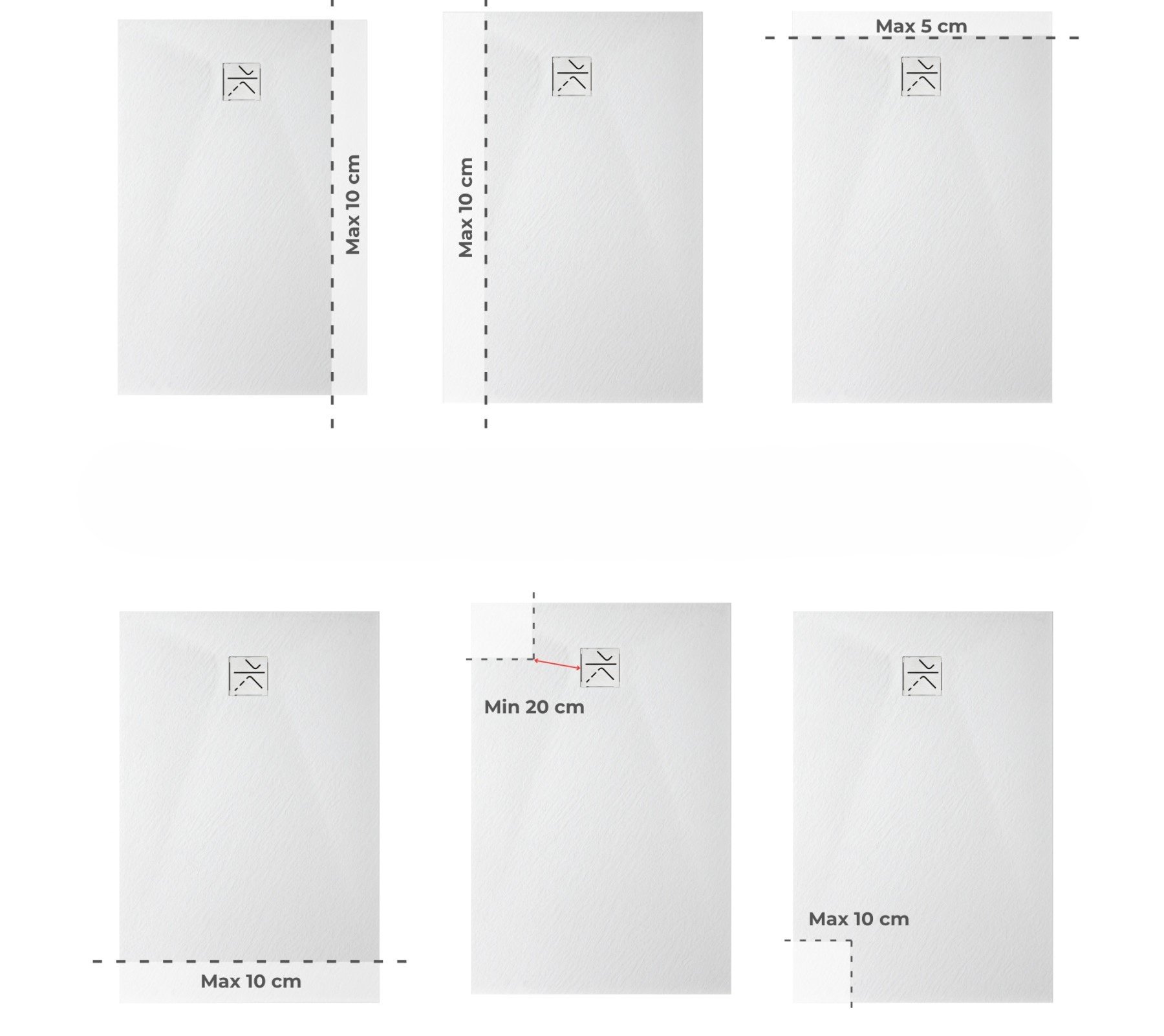 Florida douchebak SMC 180x80 cm Wit