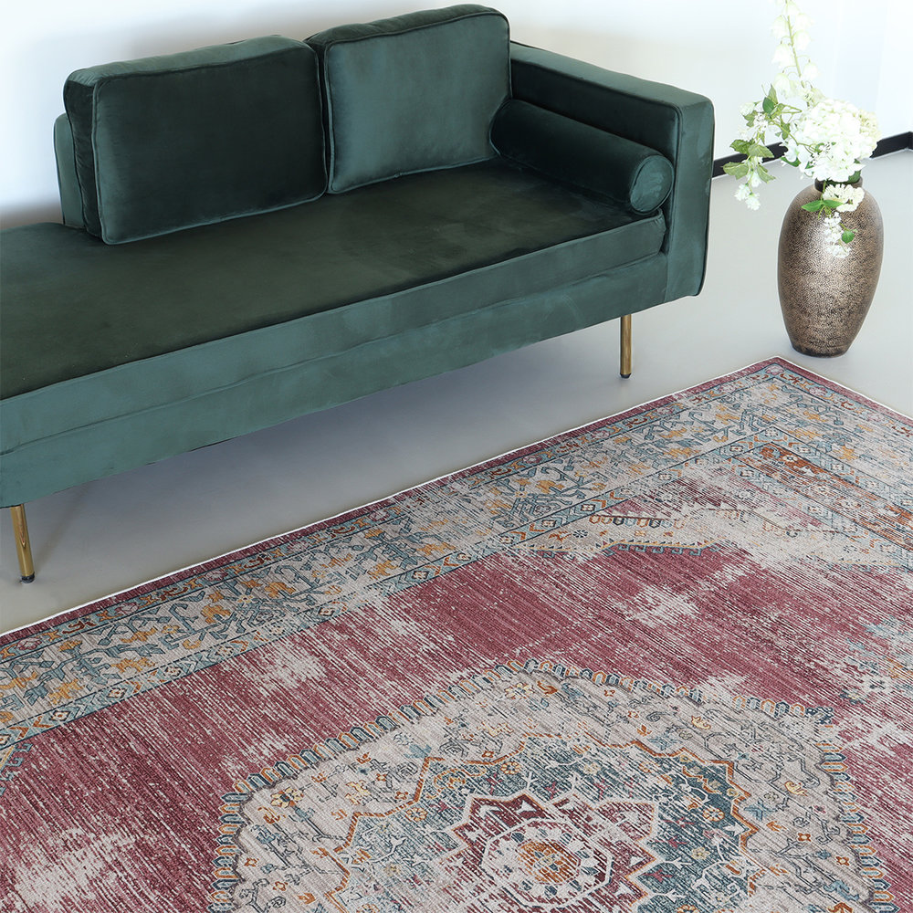 Kakadu links Twisted Vloerkleed vintage 200x350cm rood perzisch oosters tapijt - AQ-Living.com