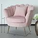 Lizzely Garden & Living Fauteuil zitbank 1 persoons stoel Belle velvet roze bankje Lizzely Garden & Living Fauteuil zitbank 1 persoons stoel Belle velvet roze bankje