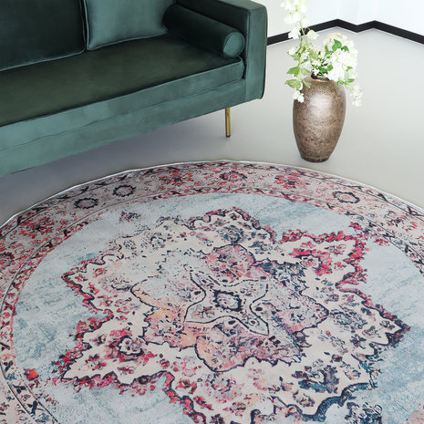 Vloerkleed vintage 200cm wit rood perzisch oosters tapijt