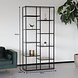 Lizzely Garden & Living Boekenkast industrieel Gina metalen wandmeubel zwart 90x185cm Lizzely Garden & Living Boekenkast industrieel Gina metalen wandmeubel zwart 90x185cm