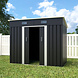 Lizzely Garden & Living Metalen tuinhuisje (5,6 m3) antraciet breed klein berging schuur HxBxD: 182x238x131cm Lizzely Garden & Living Metalen tuinhuisje (5,6 m3) antraciet breed klein berging schuur HxBxD: 182x238x131cm