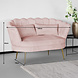 Lizzely Garden & Living Zitbank Belle 2 zits velvet roze bankstel 140cm stof incl. 2 kussens bank Lizzely Garden & Living Zitbank Belle 2 zits velvet roze bankstel 140cm stof incl. 2 kussens bank