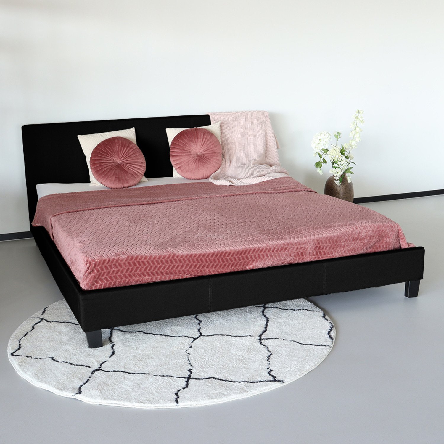 Bedframe Dico 180x200cm zwart bed ledikant - AQ-Living.com