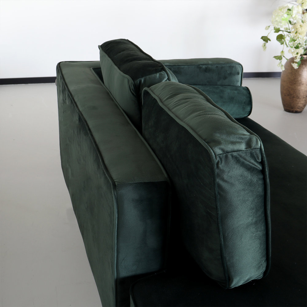 Chaise Longue Devi donkergroen velvet