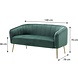 Lizzely Garden & Living Zitbank Joanne 2 zits velvet groen bankstel 140cm stof bank Lizzely Garden & Living Zitbank Joanne 2 zits velvet groen bankstel 140cm stof bank