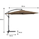 Lizzely Garden & Living Zweefparasol staal taupe parasol diameter 300cm Lizzely Garden & Living Zweefparasol staal taupe parasol diameter 300cm