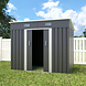 Lizzely Garden & Living Metalen tuinhuisje (5,6 m3) grijs breed klein berging schuur HxBxD: 182x238x131cm Lizzely Garden & Living Metalen tuinhuisje (5,6 m3) grijs breed klein berging schuur HxBxD: 182x238x131cm