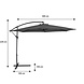 Lizzely Garden & Living Zweefparasol staal donkergrijs parasol diameter 300cm Lizzely Garden & Living Zweefparasol staal donkergrijs parasol diameter 300cm