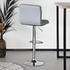 Lizzely Garden & Living Barkruk Anel met rugleuning: lichtgrijs leder barstoel Lizzely Garden & Living Barkruk Anel met rugleuning: lichtgrijs leder barstoel