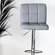 Lizzely Garden & Living Barkruk Anel met rugleuning: lichtgrijs leder barstoel Lizzely Garden & Living Barkruk Anel met rugleuning: lichtgrijs leder barstoel