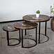 Lizzely Garden & Living Salontafel rond 3delig mangohout Jaell bruin side table industrieel duurzaam massief hout mango bijzettafel Lizzely Garden & Living Salontafel rond 3delig mangohout Jaell bruin side table industrieel duurzaam massief hout mango bijzettafel
