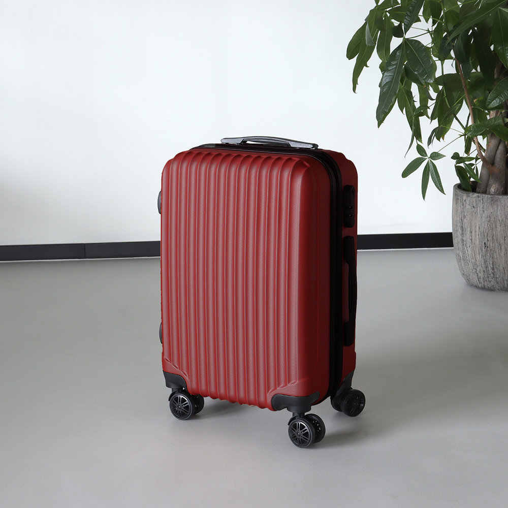 Handbagage koffer 55cm rood 4 wielen trolley met pin - -