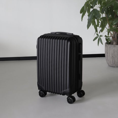 honing Riet voor het geval dat Handbagage koffer 55cm zwart 4 wielen trolley met pin -  Laagsteprijsgarantie.com - AQ-Living.com