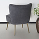 Lizzely Garden & Living Fauteuil zitbank 1 persoons Rilaan velvet grijs stoel Lizzely Garden & Living Fauteuil zitbank 1 persoons Rilaan velvet grijs stoel