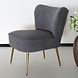 Lizzely Garden & Living Fauteuil zitbank 1 persoons Rilaan velvet grijs stoel Lizzely Garden & Living Fauteuil zitbank 1 persoons Rilaan velvet grijs stoel