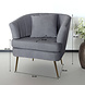Lizzely Garden & Living Fauteuil zitbank 1 persoons Sien velvet grijs stoel Lizzely Garden & Living Fauteuil zitbank 1 persoons Sien velvet grijs stoel