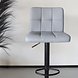 Lizzely Garden & Living Barkruk Anel met rugleuning: lichtgrijs leder barstoel met zwart onderstel Lizzely Garden & Living Barkruk Anel met rugleuning: lichtgrijs leder barstoel met zwart onderstel