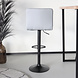 Lizzely Garden & Living Barkruk Anel met rugleuning: lichtgrijs leder barstoel met zwart onderstel Lizzely Garden & Living Barkruk Anel met rugleuning: lichtgrijs leder barstoel met zwart onderstel