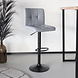Lizzely Garden & Living Barkruk Anel met rugleuning: lichtgrijs leder barstoel met zwart onderstel Lizzely Garden & Living Barkruk Anel met rugleuning: lichtgrijs leder barstoel met zwart onderstel