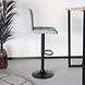 Lizzely Garden & Living Barkruk Anel met rugleuning: lichtgrijs leder barstoel met zwart onderstel Lizzely Garden & Living Barkruk Anel met rugleuning: lichtgrijs leder barstoel met zwart onderstel