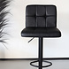 Lizzely Garden & Living Barkruk Anel met rugleuning: zwart leder barstoel met zwart onderstel Lizzely Garden & Living Barkruk Anel met rugleuning: zwart leder barstoel met zwart onderstel