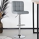 Lizzely Garden & Living Barkruk Anel set van 2: lichtgrijs leder barstoel Lizzely Garden & Living Barkruk Anel set van 2: lichtgrijs leder barstoel
