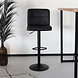 Lizzely Garden & Living Barkruk Anel met rugleuning: zwart leder barstoel met zwart onderstel Lizzely Garden & Living Barkruk Anel met rugleuning: zwart leder barstoel met zwart onderstel